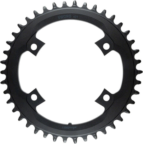 microSHIFT Sword Chainring - 42t 110 Asym BCD For 1x 9/10-Speed Black