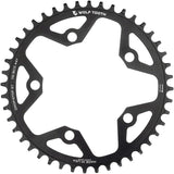 Wolf Tooth 110 BCD Gravel CX Road Chainring - 44t 110 BCD 5-Bolt Drop-Stop ST For Shimano HG+ KMC 12-Speed Chains BLK