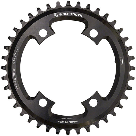 Wolf Tooth 107 BCD Chainring - 40t Compatible SRAM 107 BCD Drop-Stop B 4-Bolt BLK