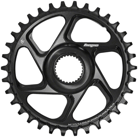 Hope Spiderless Chainring -  34T R22  Ebike  Bosch  Black