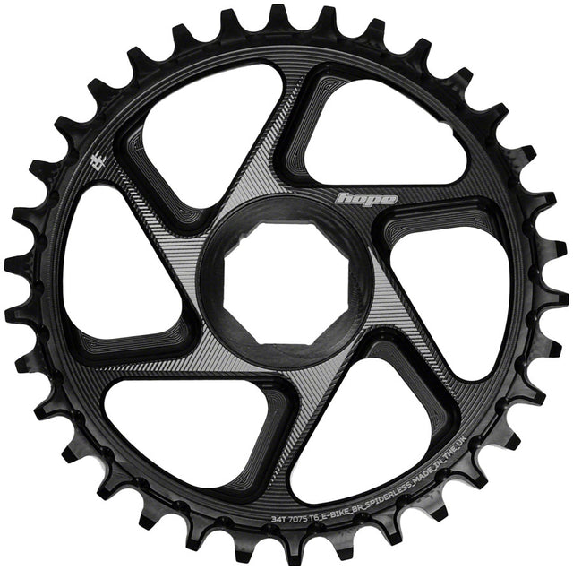 Hope Spiderless Chainring -  34T R22  Ebike  Brose  Black