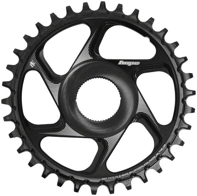 Hope Spiderless Chainring -  34T R22  Ebike  Shimano  Black