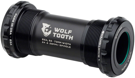 Wolf Tooth Bottom Bracket - English (BSA) 68/73mm For 24mm Spindle Black