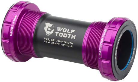Wolf Tooth Bottom Bracket - English BSA 68/73mm For 29mm Spindle Ultraviolet Purple