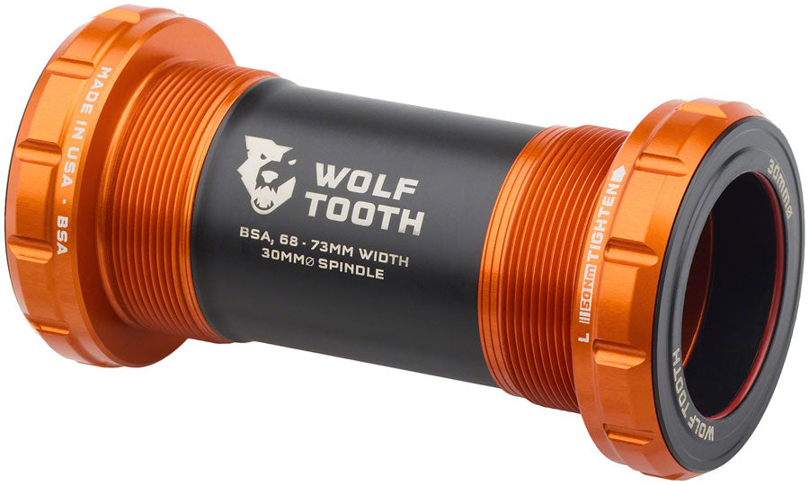 Wolf Tooth Bottom Bracket - English (BSA) 68/73mm For 30mm Spindle Orange