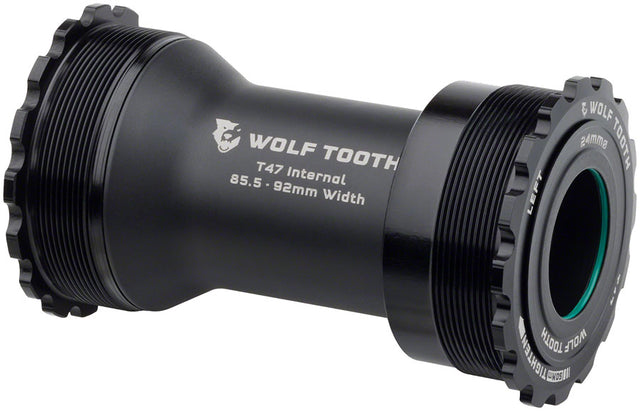 Wolf Tooth Bottom Bracket - T47 Inboard 85.5/92mm For 24mm Spindle Black