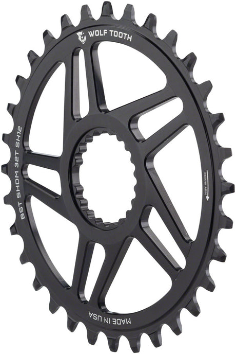 Wolf Tooth Direct Mount Chainring - 28t Shimano DM For Boost Cranks 3mm Offset Drop-Stop ST Requires 12-Speed HG+ Chain BLK