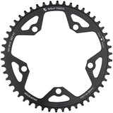 Wolf Tooth 130 BCD Road Cyclocross Chainring - 46t 130 BCD 5-Bolt Drop-Stop B 10/11/12-Speed Eagle Flattop Compatible BLK