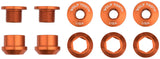 Wolf Tooth 1x Chainring Bolt Set - 6mm Dual Hex Fittings Set/5 Orange