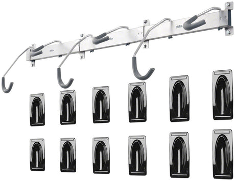 Delta Heavy Duty Track Rack Wall Mount Bike Rack - 6-Bike Silver