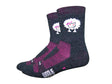 Sock DeFeet Woolie Boolie 6" Baad Sheep Small Black/Pink