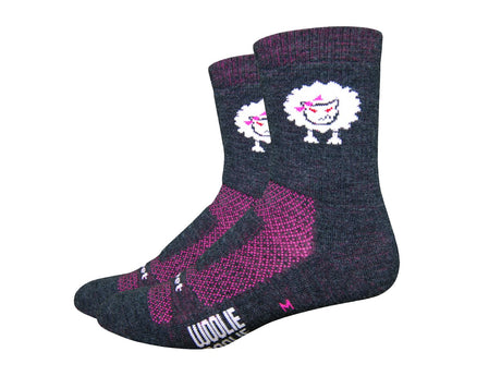 Sock DeFeet Woolie Boolie 6" Baad Sheep Small Black/Pink