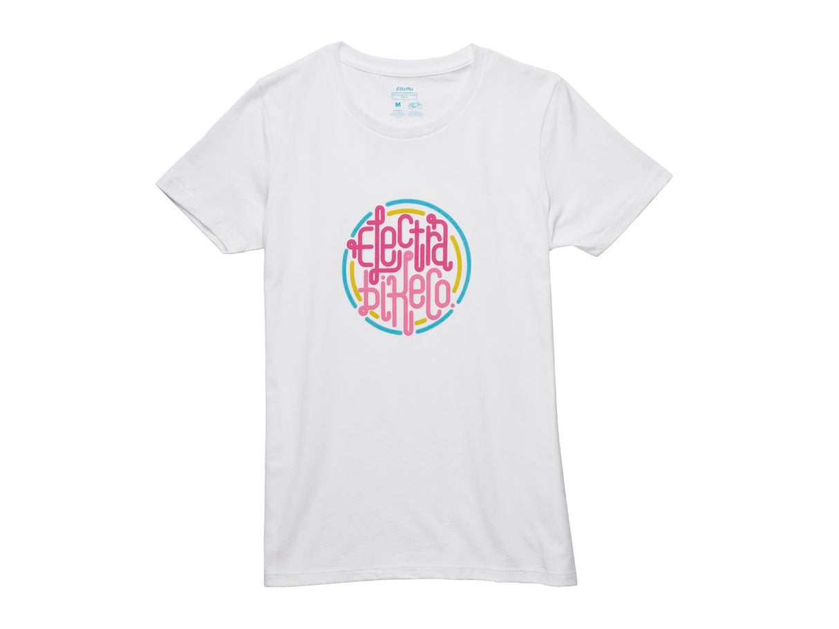 Electra Neon Tee Women Medium White Shirt