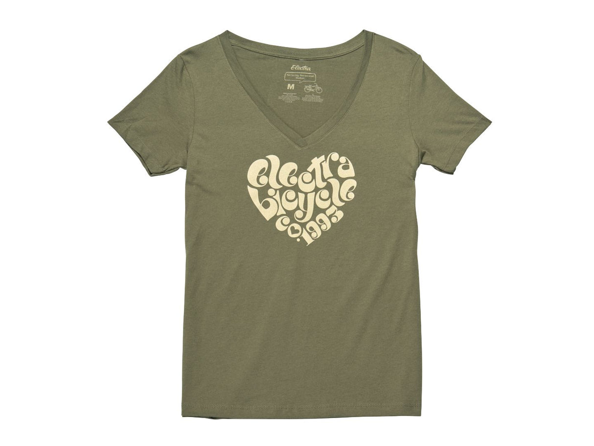 Electra 1993 V Tee Women Medium Olive Grey Shirt