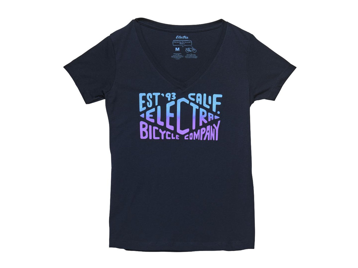 Electra Union V Tee Women Small Midnight Blue Shirt