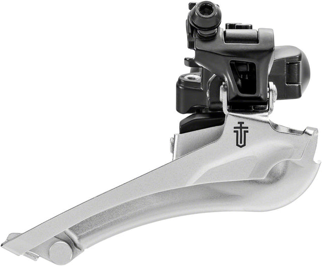 microSHIFT Sword BLK Front Derailleur - 9-Speed Double 46-52t Max Ring 34.9mm Band Clamp 28.6 31.8 Adapters