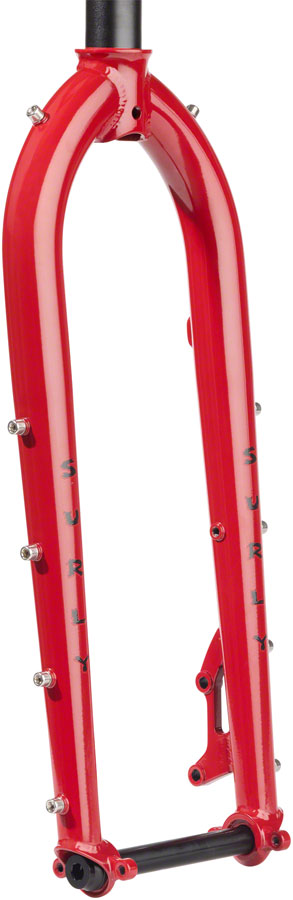 Surly Dinner Fork - 27.5" 15x110mm Thru-Axle 1-1/8" Straight Steerer 420mm Axle To Crown Steel Pile of Bricks Red