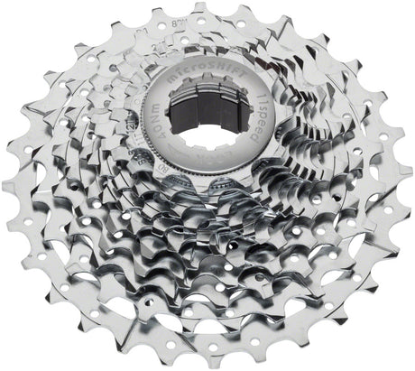 microSHIFT G11 Cassette - 11 Speed 11-28t Silver Chrome Plated With Spider