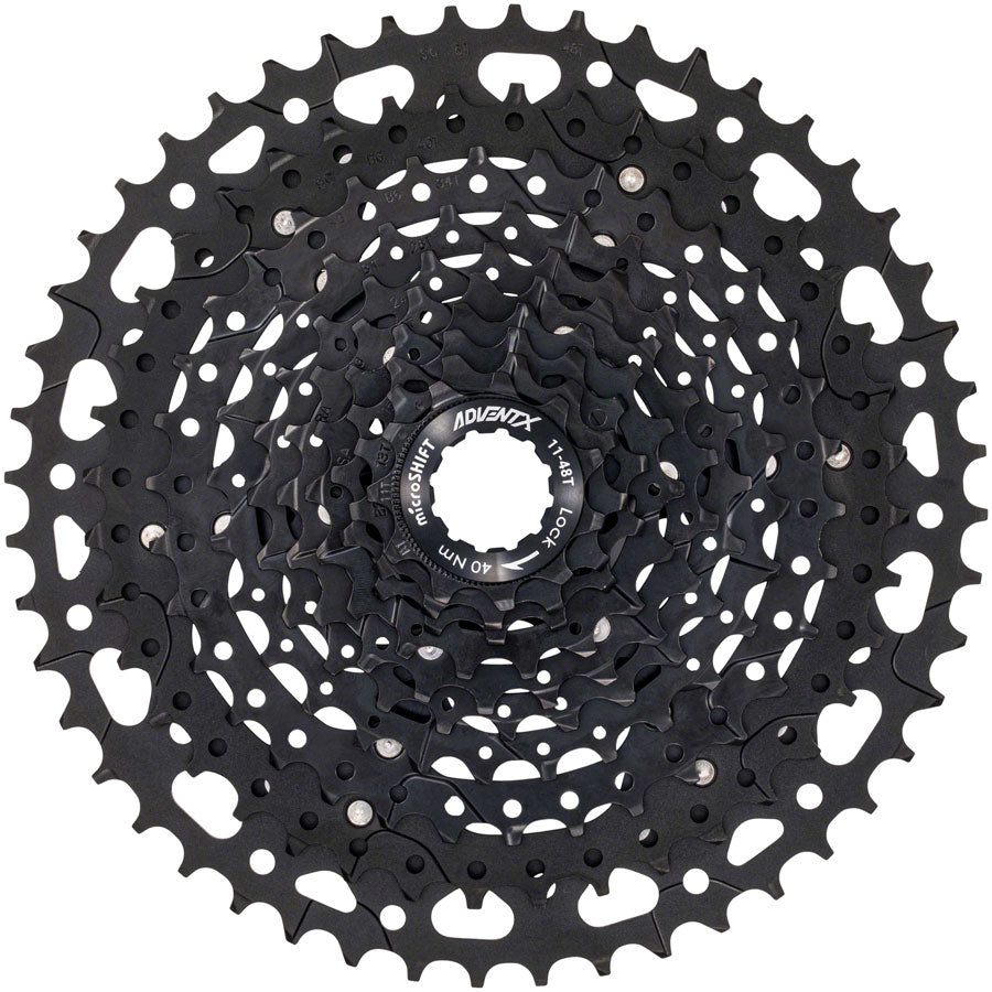 microSHIFT ADVENT X Cassette - 10 Speed 11-48t Black Alloy Spider