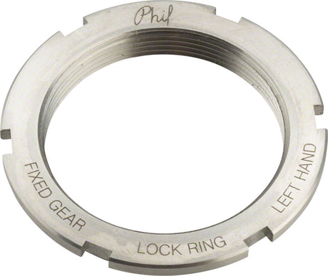 Phil Wood Stainless Steel Track Lockring 1.32" x 24 tpi Left-Hand Thread