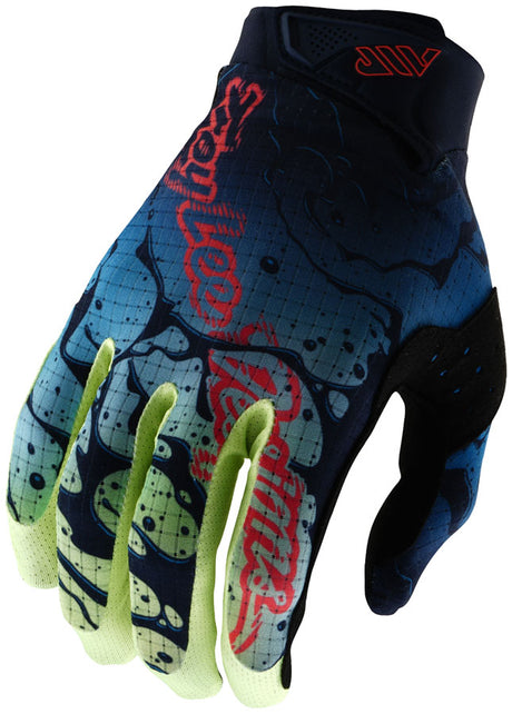 Troy Lee Designs Air Glove – Drip Glo Yellow / Dark Navy Small