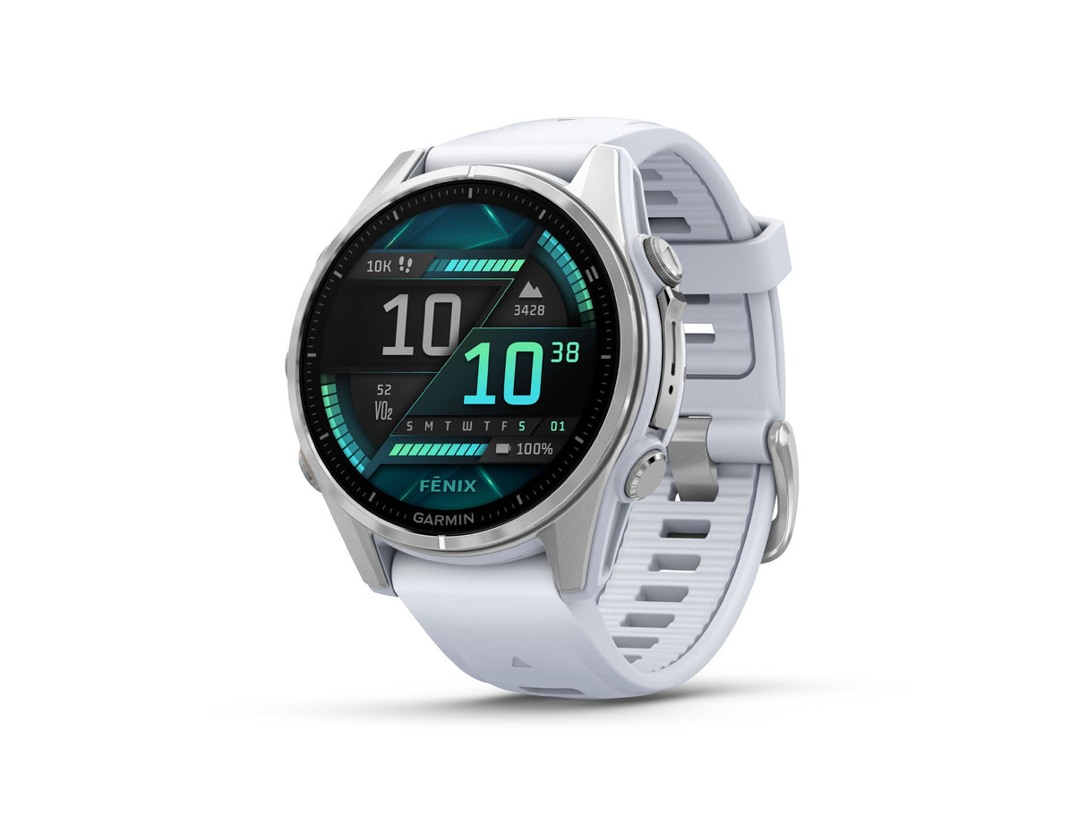 Garmin fenix 8 AMOLED 43mm Watch Watch Color: Silver Wristband: Whitestone - Silicone