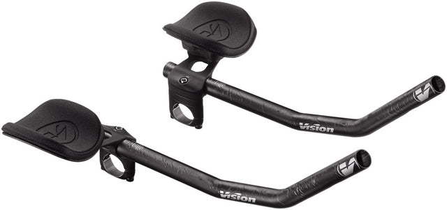 Vision TriMax Carbon Clip-ons 210–360mm Extension Range J-Bend Shape Aero Bar Add-on – Carbon