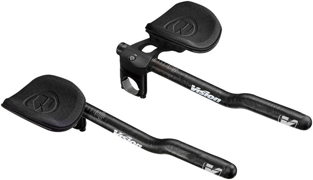 Vision TriMax Carbon Clip-ons 210–360mm Extension Range S-Bend Shape Aero Bar Add-on – Carbon