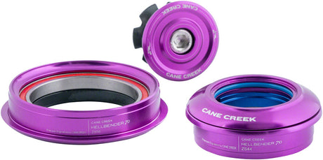 Cane Creek Hellbender 70 Headset - ZS44/28.6/H8 Upper | ZS56/40 Lower Tapered Purple