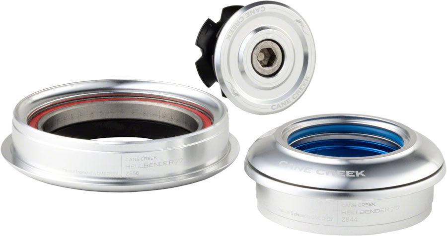 Cane Creek Hellbender 70 Headset - ZS44/28.6/H8 Upper | ZS56/40 Lower Tapered Silver