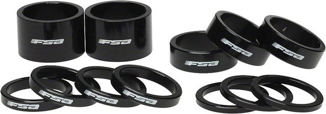 FSA Assorted Headset Spacer Kit 1-1/8" Black with Logo