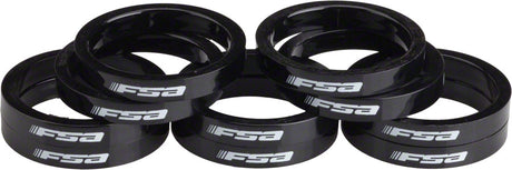 FSA Polycarbonate Headset Spacers 1 1/8" x 5mm 10 pcs Black