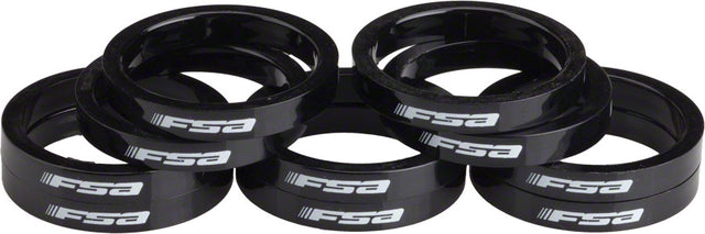 FSA Polycarbonate Headset Spacers 1 1/8" x 5mm 10 pcs Black