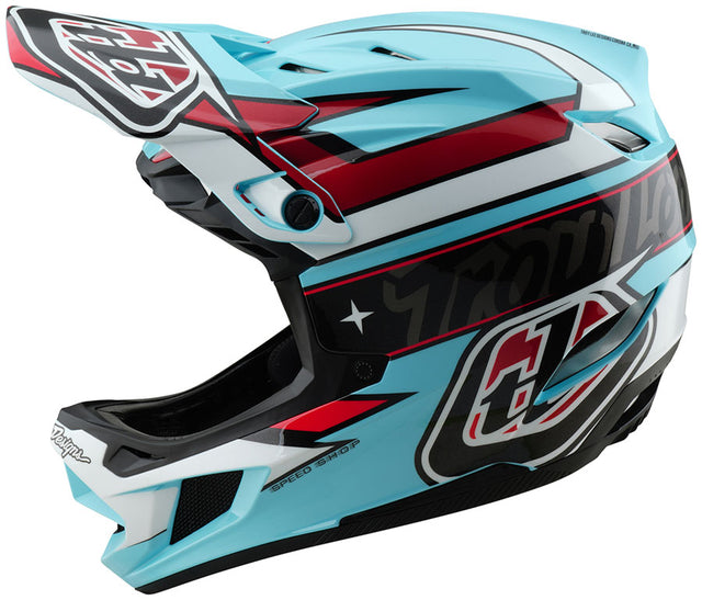 Troy Lee Designs D4 Polyacrylite Helmet – Linear Blue 2X-Large