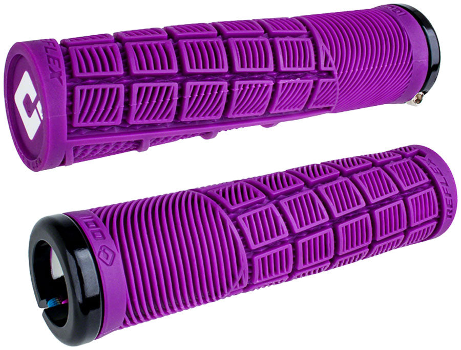 ODI Reflex V2.1 Grips - White/Purple Lock-On