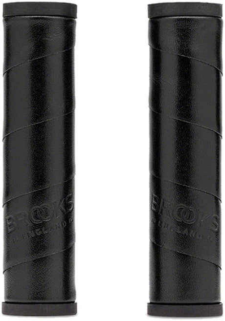 Brooks Willow Leather Grips - Black 130/130mm