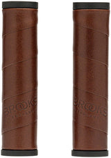 Brooks Willow Leather Grips - Antique Brown 130/130mm