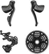 microSHIFT Sword BLK 1x9-Speed Groupset - Includes Brake/Shifters Rear Derailleur Medium Cage 11-46t Cassette