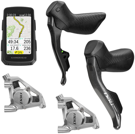 SRAM RED eTap AXS Upgrade Kit - Right Left HRD Shift/Brake Levers Flat Mount Calipers Hammerhead Karoo E1