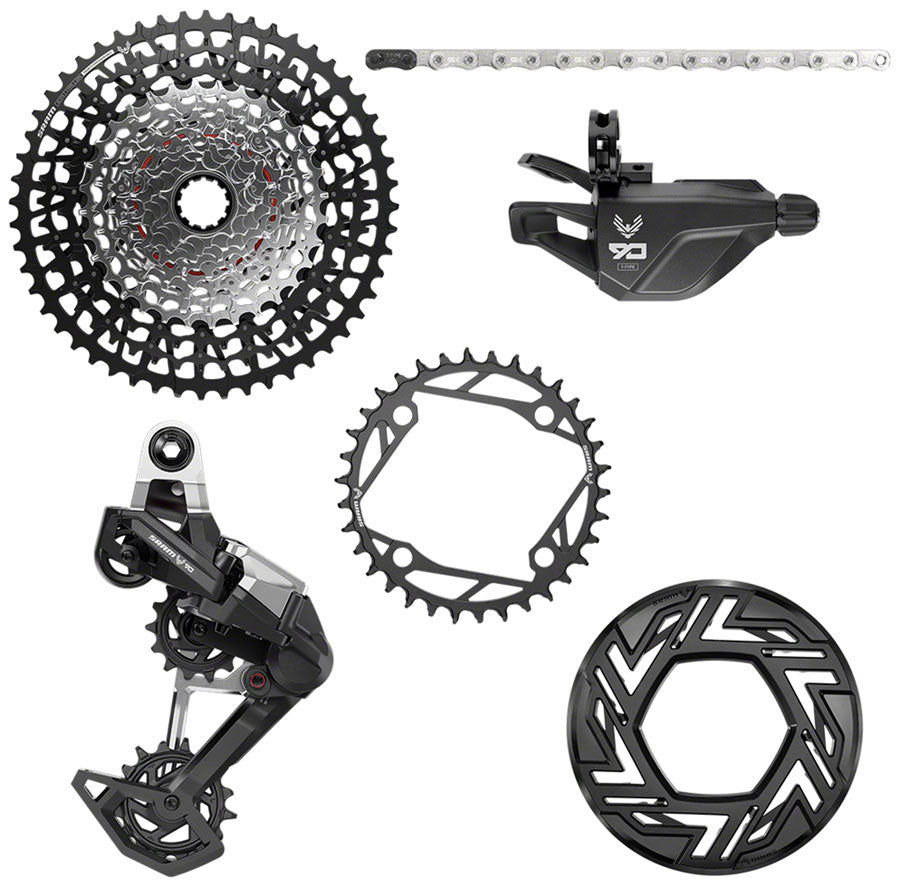 SRAM Eagle 90 Ebike Groupset - No Crank 34T 104bcd Clip-on Guard Chain XS-1275 10-52t Single Click Shifter Rear Derailleur