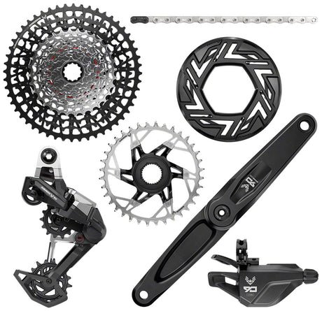 SRAM Eagle 90 Ebike Groupset -  160mm Bosch 36T Clip-on Guard Chain XS-1275 10-52t Single Click Shifter Rear Derailleur