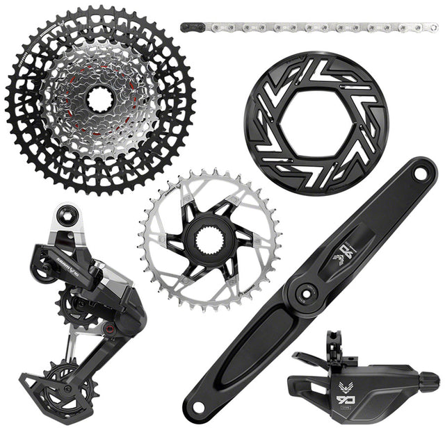 SRAM Eagle 90 Ebike Groupset -  160mm Bosch 36T Clip-on Guard Chain XS-1275 10-52t Single Click Shifter Rear Derailleur