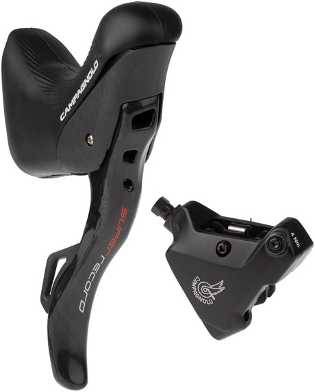 Campagnolo Super Record Ergopower EPS Hydraulic Brake/Shift Lever Disc Caliper - Right/Rear 12-Speed 140mm Flat Mount Caliper BLK