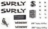 Surly Wednesday Frame Decal Set - Black with Crow