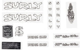 Surly Bridge Club Frame Decal Set - White with Mushrooms
