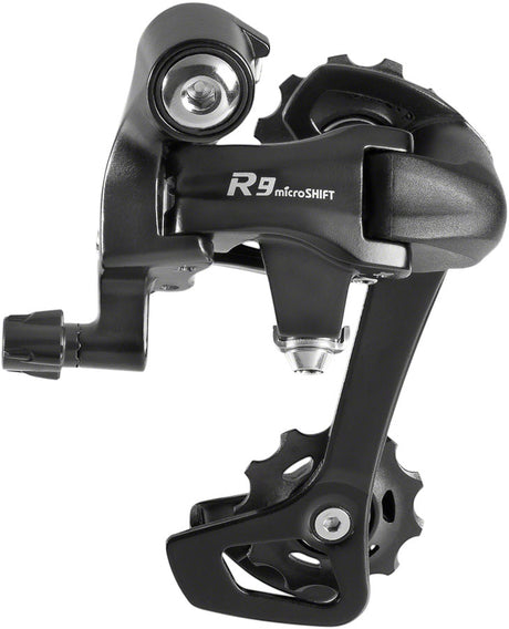 microSHIFT R9 Rear Derailleur - For use 9-Speed Shimano Compatible Road Systems Long Cage BLK