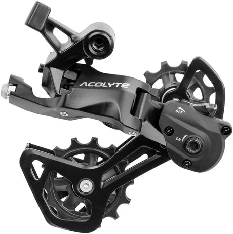 microSHIFT Acolyte RD-M5185M-B SpringLock Rear Derailleur - 8 Speed Medium Cage BLK SpringLock Chain Retention