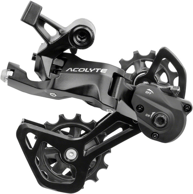 microSHIFT Acolyte RD-M5185M-B SpringLock Rear Derailleur - 8 Speed Medium Cage BLK SpringLock Chain Retention