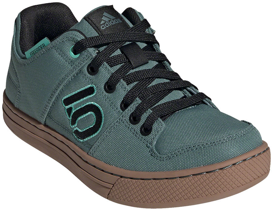 Five Ten Freerider Canvas Flat Shoes - Women's Hazy Emerald/Core BLK/Acid Mint 10.5