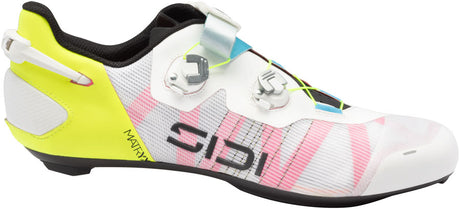 Sidi Wire 3 Road Shoes - Mens White/Yellow Fluo 44